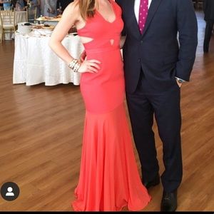 BCBGMaxAzria Coral Cutout Formal Dress /Perfect for wedding / prom / gala